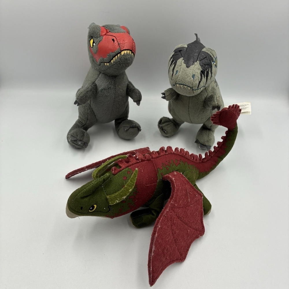 Jurassic World Dinosaurs And How To Train Your Dragon Plush Lot